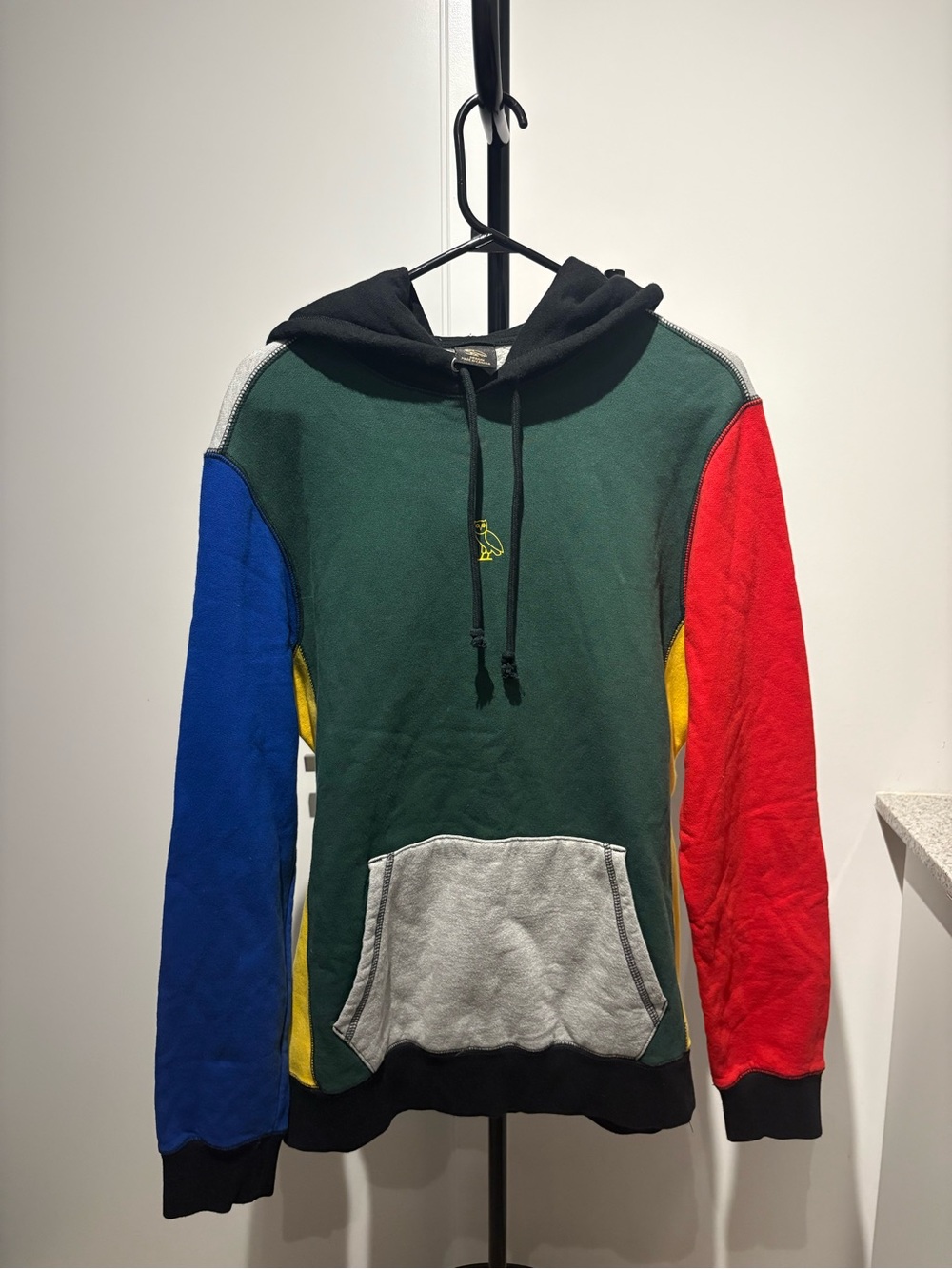 OVO Men's Colorblock Hoodie in Green, Blue, Red